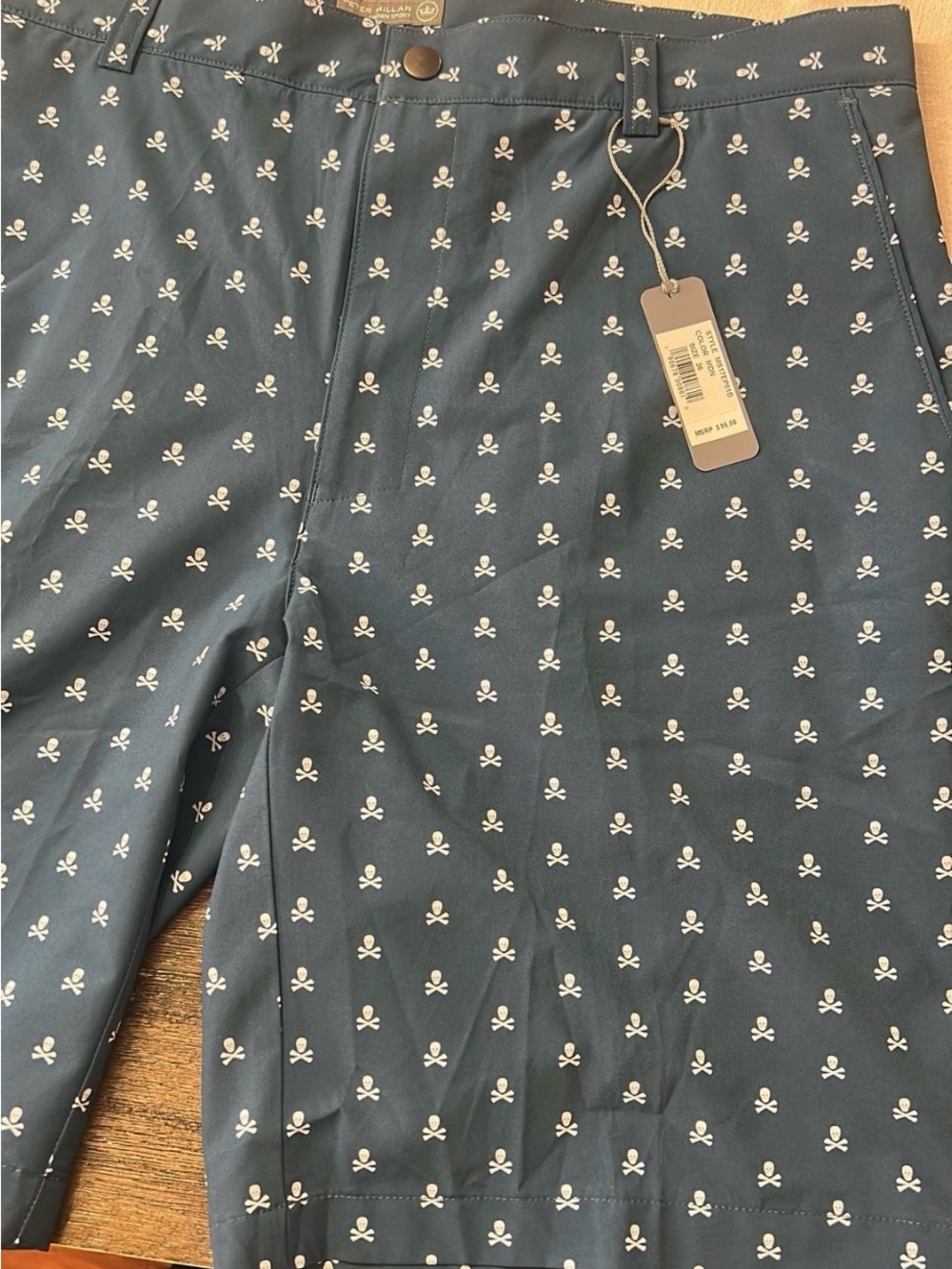 Peter Millar Navy Shorts with White Skull Print